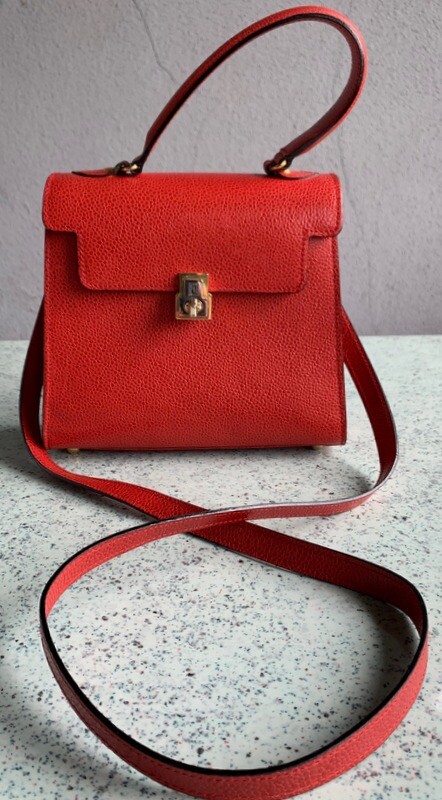 red evening bag